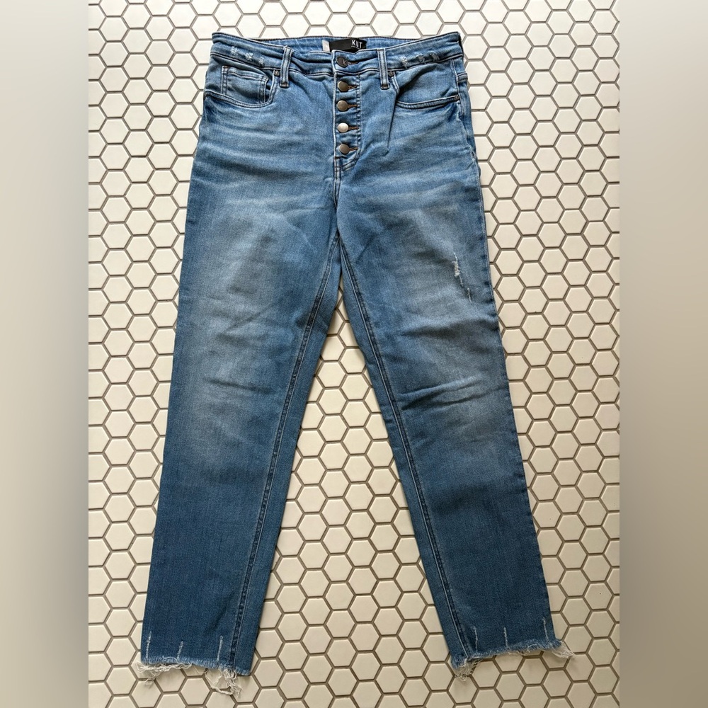 Kut from the Kloth Rachel Fab Ab Mom Jean High Rise Blue Jeans